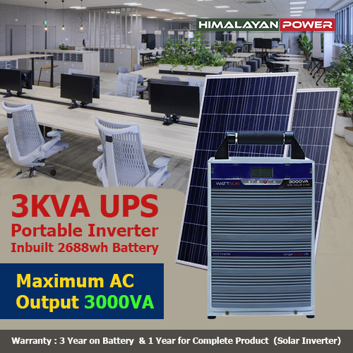 3KVA Portable Light weight . solar.  lithium UPS Inverter Model .UPS-3000W