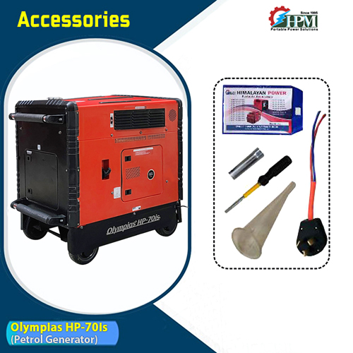 8 KVA Silent Portable Petrol Generator. with  Recoil & Self - Remote Start,  Model Olympias HP-70is
